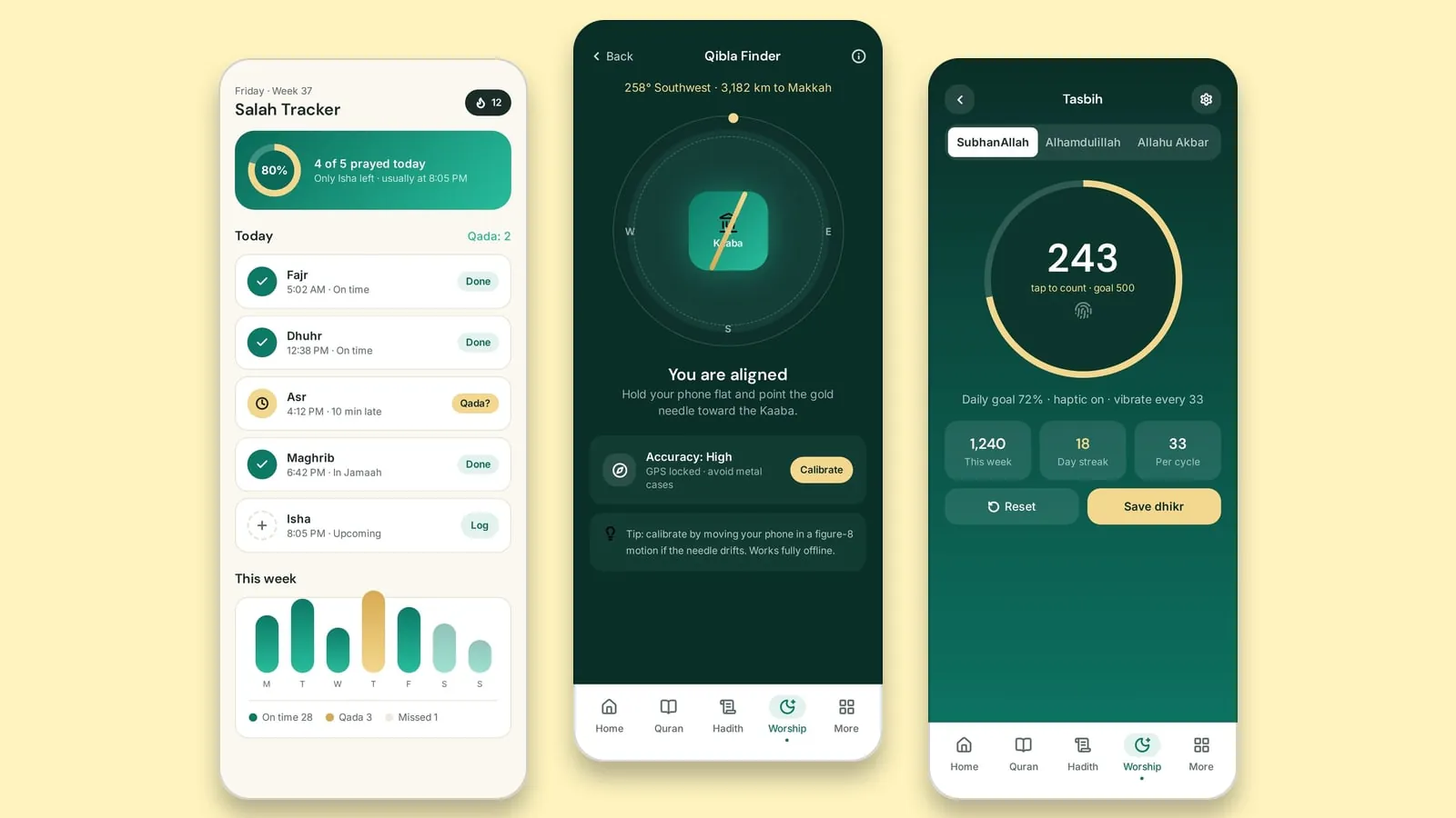 AyahDaily: an offline-first Islamic companion app screenshot